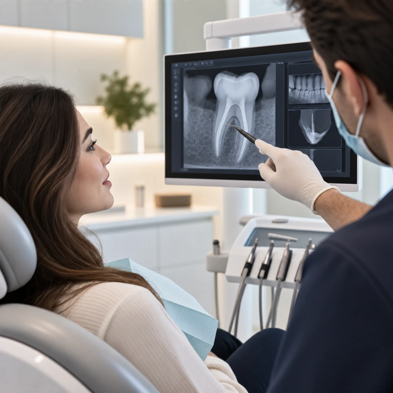Consulta de endodoncia y radiografía digital en Dental Model Arganda
